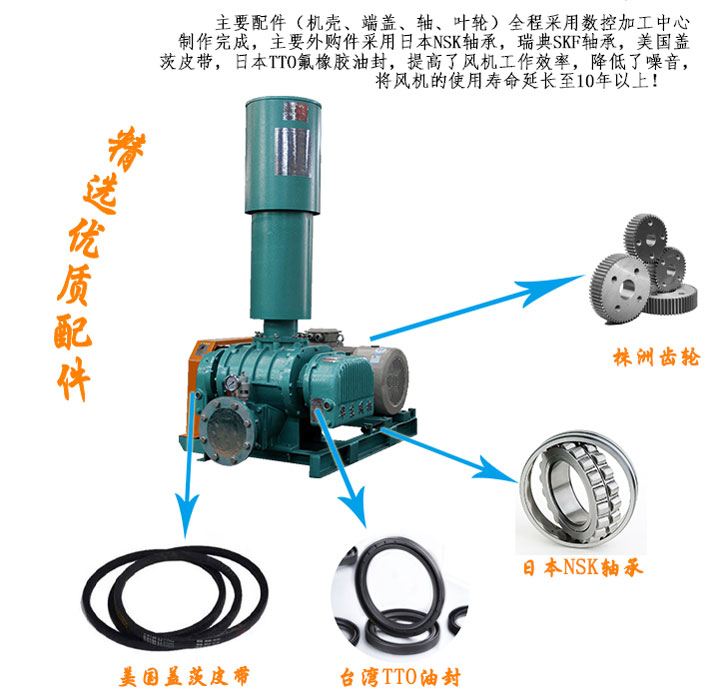 曝氣羅茨風機產品分解圖